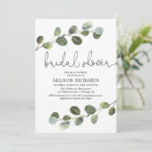 Eucalyptus waterverf eenvoudig modern vrijgezellen kaart (Staand voorkant)