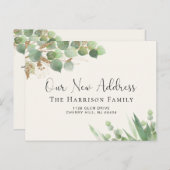 Eucalyptus Waterverf Familie Beweging Aankondigingskaart (Voorkant / Achterkant)