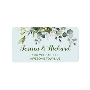 Eucalyptus Waterverf Floral Adres Etiket