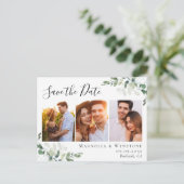 Eucalyptus Waterverf Foto Weddenschap Opslaan Datu Briefkaart (Staand voorkant)