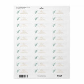 Eucalyptus Waterverf gouden monogram retouradres Etiket (Full Sheet)