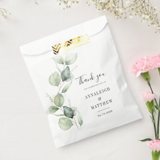 Eucalyptus Waterverf Greenery Wedding Bedankzakje (Gezegeld)