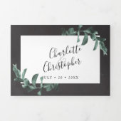 Eucalyptus waterverf grijs alles in één bruiloft drieluik uitnodiging (Cover)