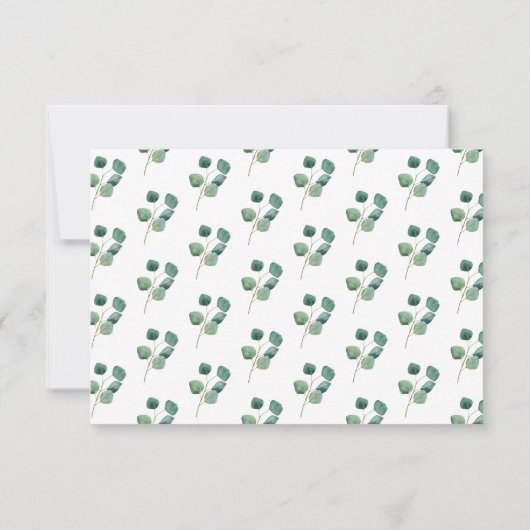 Eucalyptus Waterverf laat botanische bruiloft RSVP Kaartje (Achterkant)