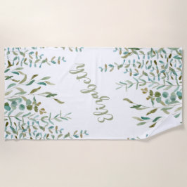 Eucalyptus Waterverf leest  Strandlaken