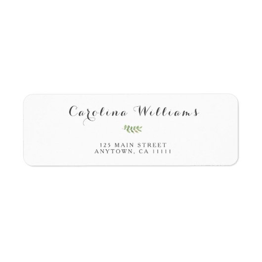 Eucalyptus Waterverf Moderne Return Address Labels (Voorkant)