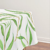 Eucalyptus waterverf patroon op wit tafelkleed (Voorbeeld)