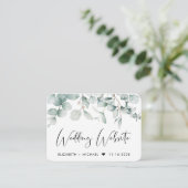 Eucalyptus Waterverf QR Code Weddenschap Website Informatiekaartje (Staand voorkant)