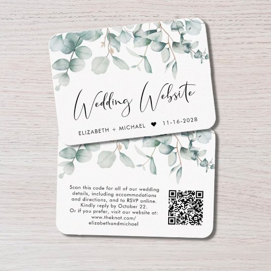 Eucalyptus Waterverf QR Code Weddenschap Website Informatiekaartje