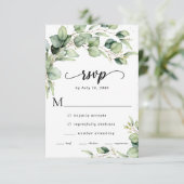 Eucalyptus Waterverf RSVP-kaart RSVP Kaartje (Staand voorkant)