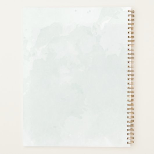 Eucalyptus Waterverf Sage Green Wedding Planner (Achterkant)