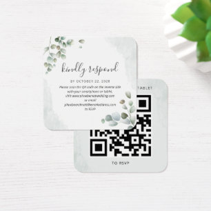 Eucalyptus Waterverf Succulent Wedding RSVP Kaart