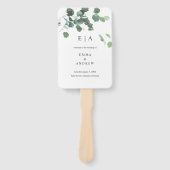 Eucalyptus Waterverf vertrekt huwelijksboekprogram Handwaaier (Voorkant)