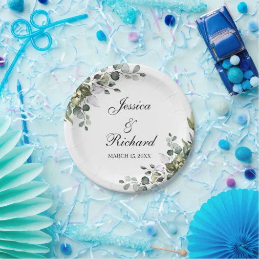 Eucalyptus Waterverf Weddenschap Borden Papieren Bordje (Feest)
