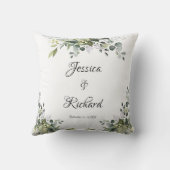 Eucalyptus Waterverf Weddenschap gooiende kussen (Achterkant)