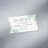 Eucalyptus Waterverf Weddenschap Opslaan datum Magnetisch Visitekaartje (Voorbeeld)