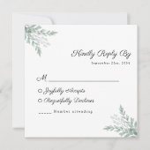 Eucalyptus Waterverf Weddenschap RSVP-kaart (Voorkant)