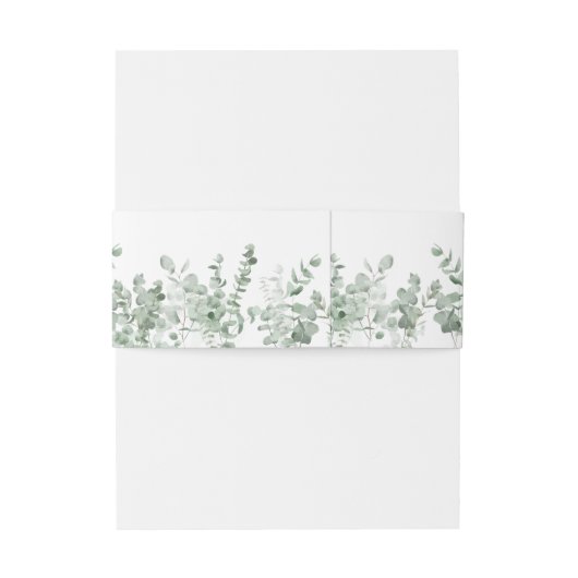 Eucalyptus Waterverf Weddenschap Uitnodigingen Wikkel (Achterkant Voorbeeld)
