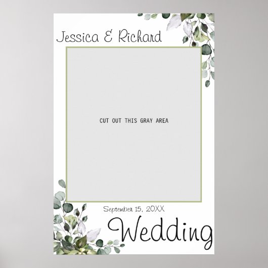 Eucalyptus Waterverf Wedding Foto Prop Poster (Voorkant)