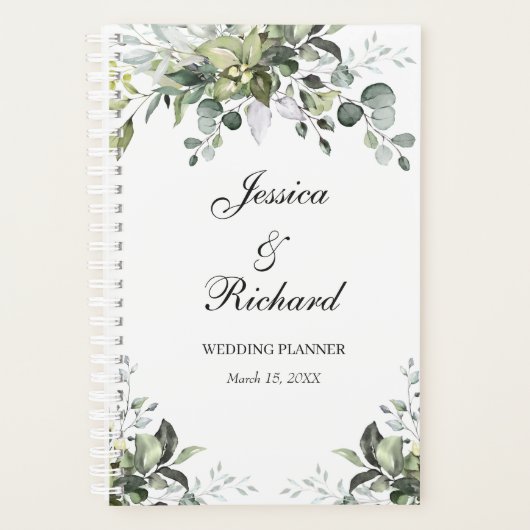 Eucalyptus Waterverf Wedding Planner (Voorkant)
