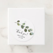 Eucalyptus waterverf zwart wit modern bedankjes labels (In situ)