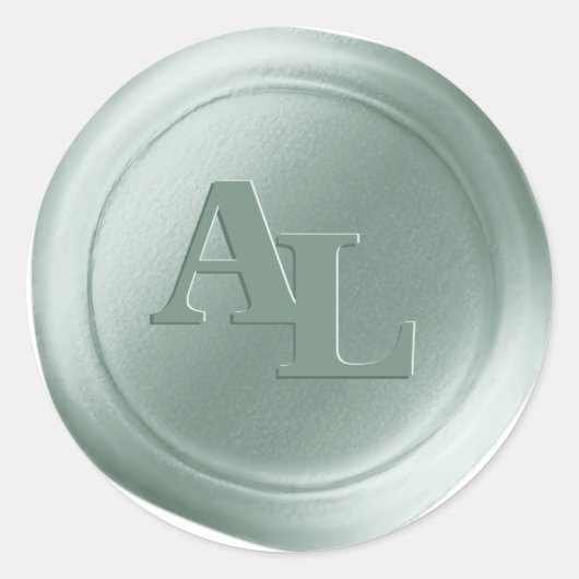 Eucalyptus Wax Seal Monogram Bruiloft Stickers (Voorkant)
