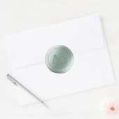 Eucalyptus Wax Seal Monogram Bruiloft Stickers (Envelop)