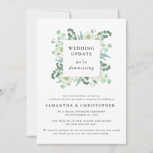 Eucalyptus Weddenschap Downsivering update Aankondiging (Voorkant)