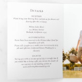 Eucalyptus Weddenschap Foto QR Code All in One Drieluik Uitnodiging (Binnenzijde eerst)