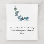 Eucalyptus Weddenschap-keuze en tabelnummer (Binnenkant ongevouwen)