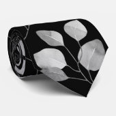 Eucalyptus Weddenschap met zwarte en witte zilvere Stropdas (Opgerold)
