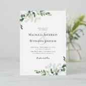 Eucalyptus Weddenschap Real Gold Folie Uitnodiging (Staand Voorkant)