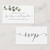 Eucalyptus Weddenschap RSVP Online Card Informatiekaartje (Voorkant / Achterkant)