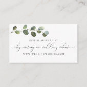 Eucalyptus Weddenschap RSVP Online Card Informatiekaartje (Voorkant)