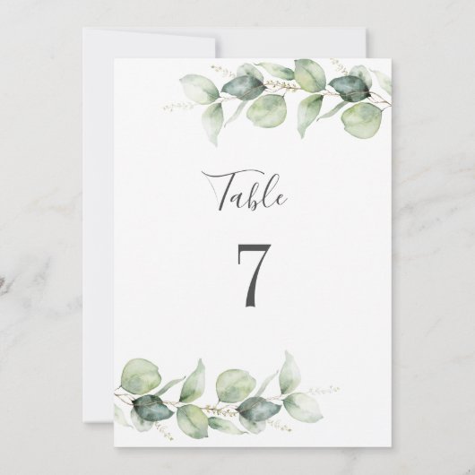 Eucalyptus Weddenschap Tafel nummer 7 (Achterkant)