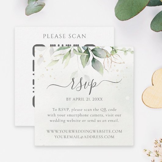 Eucalyptus Weddenschap Website QR Code RSVP Informatiekaartje