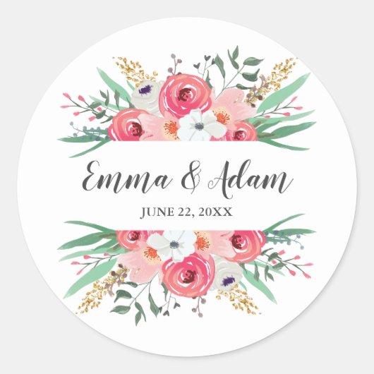 Eucalyptus Wedding Envelope Seal Elegant Sticker (Voorkant)