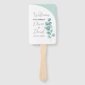 Eucalyptus Wedding Flower Hand Fan Programma Handwaaier (Voorkant)