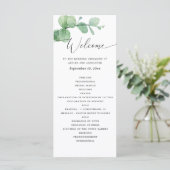 Eucalyptus Wedding | Greenery Botanical Ceremony Programma (Staand voorkant)