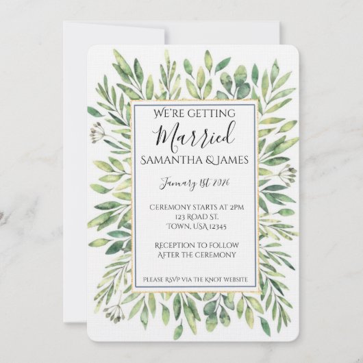 Eucalyptus Wedding Invitation (Devant)