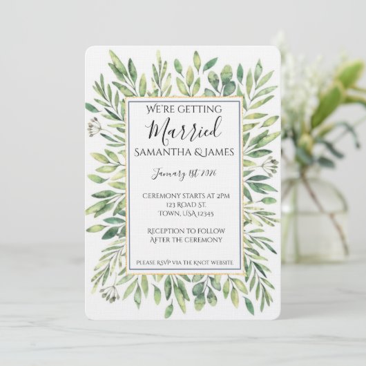 Eucalyptus Wedding Invitation (Debout devant)