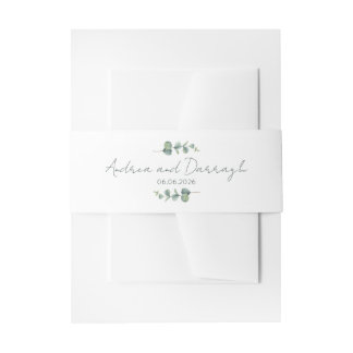 Eucalyptus Wedding Invitation Belly Band 1001A Uitnodigingen Wikkel