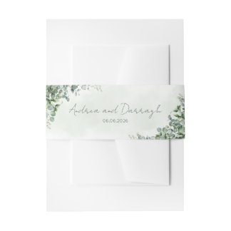 Eucalyptus Wedding Invitation Belly Band 1001A Uitnodigingen Wikkel