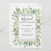 Eucalyptus Wedding Invitation Kaart (Voorkant / Achterkant)