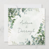 Eucalyptus Wedding Invitation Square 1001  (Dos)
