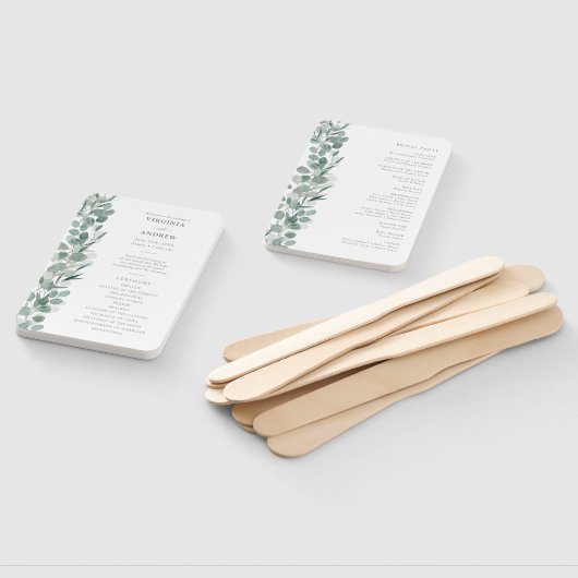Eucalyptus Wedding Programme Handje Fan Handwaaier (Niet-gemonteerd)