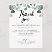 Eucalyptus Wedding Reception Kaart (Voorkant)