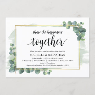 Eucalyptus Wedding Rehearsal Dinner Invitations Kaart