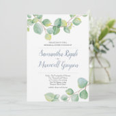 Eucalyptus Wedding Rehearsal Dinner Kaart (Staand voorkant)