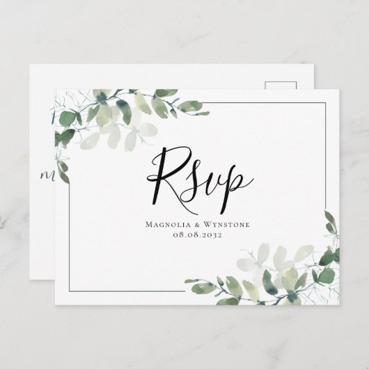 Eucalyptus Wedding RSVP Briefkaart (Voorkant / Achterkant)